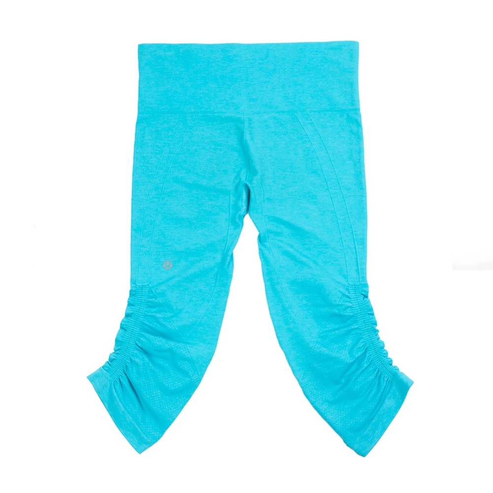 Lululemon Flow and Go Seamless Teal Crop size 4